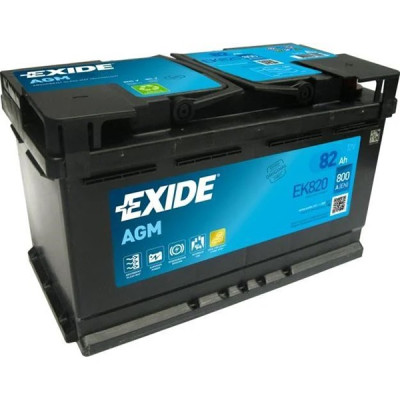 АКБ EXIDE  82Ah (-/+) START-STOP AGM EN800 315х175х190 EK820