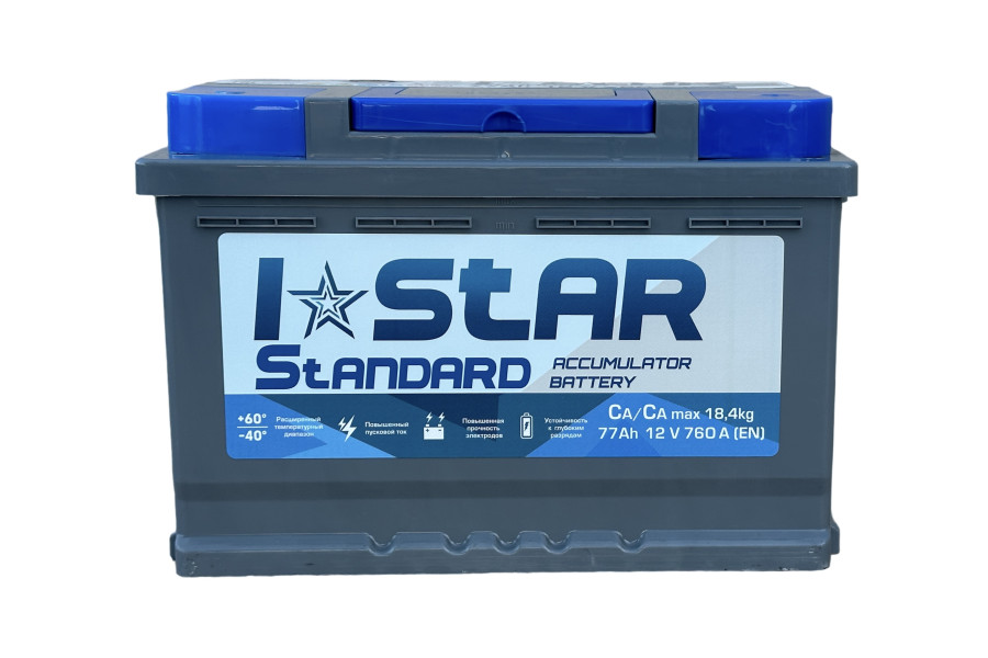 АКБ   77Ah   I STAR Standard (-/+) EN760(18,7кг) 278x175x190