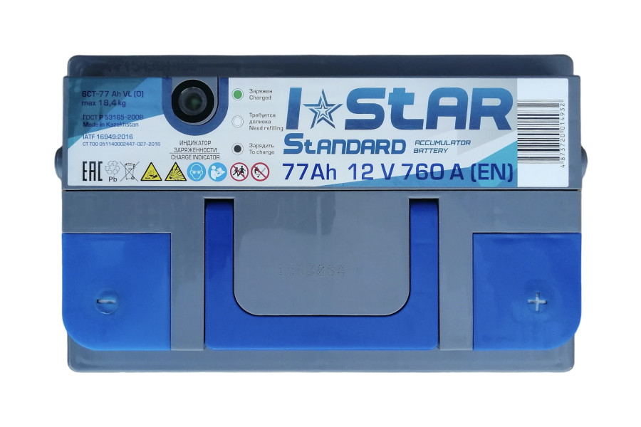 АКБ   77Ah   I STAR Standard (-/+) EN760(18,7кг) 278x175x190