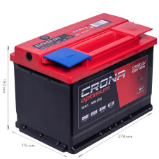АКБ   75Ah  CRONA (-/+)EN700 (17,5 кг) (278x175x190