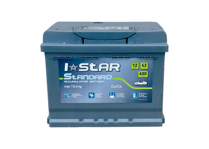 Акумулятор автомобільний 62 I STAR Standard (+/-) EN600