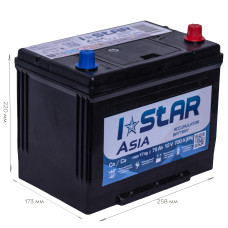 АКБ  75Ah  I STAR ASIA (-/+)  EN720 D26 258х173х220