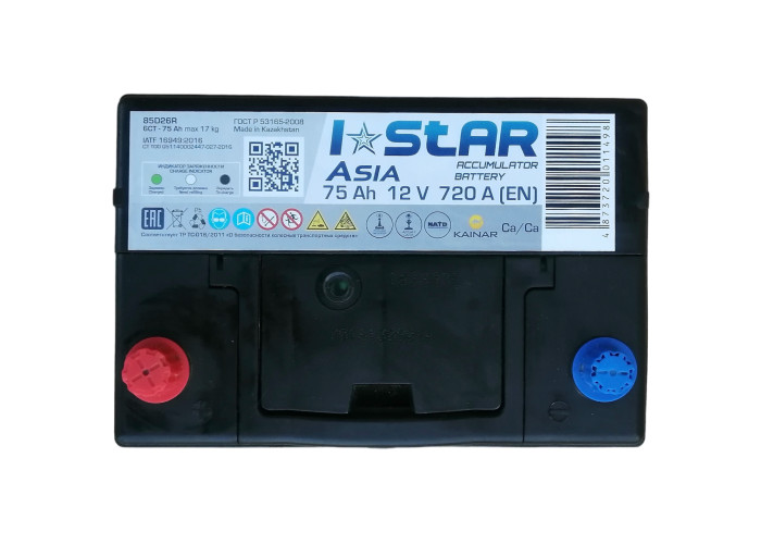 Акумулятор автомобільний 75Ah I STAR ASIA (+/-)  EN720 D26