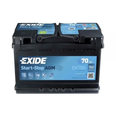 АКБ EXIDE  70Ah (-/+) START-STOP AGM EN760 278х175х190 EK700