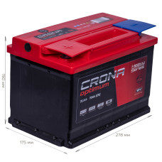 АКБ   75Ah  CRONA (+/-) EN700 (17,5 кг)  278x175x190