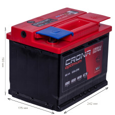 АКБ   60Ah   CRONA (червоний)  (-/+) EN520  (14 кг) 242x175x190