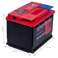 АКБ   60Ah   CRONA (червоний)  (+/-) EN520  (14 кг) 242x175x190