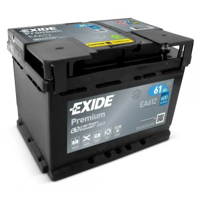 АКБ EXIDE  61Ah (-/+) PREMIUM 600EN 242х175х175 низький EA612