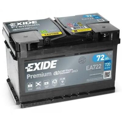 АКБ EXIDE  72Ah (-/+) PREMIUM EN720 278х175х175 низький EA722