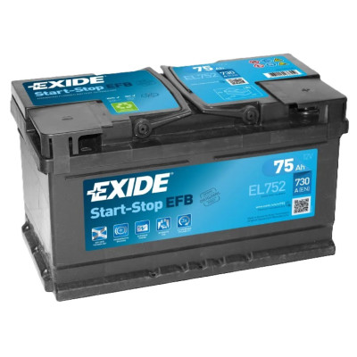 АКБ EXIDE  75Ah (-/+) START-STOP EFB EN730 315х175х175 EL752