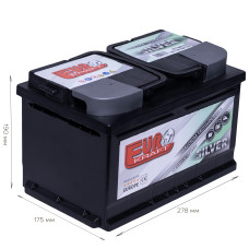 АКБ   77Ah EUROKRAFT  SILVER (-/+) EN760  278x175x190