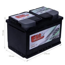 АКБ   75Ah EUROKRAFT SILVER (-/+) EN720  278x175x190