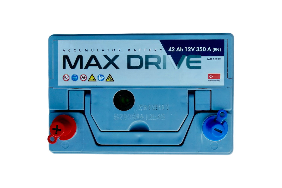 АКБ   42Ah  MAX DRIVE ASIA SMF (+/-)  EN350 B19 186х129х220