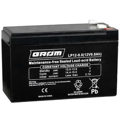 АКБ   9Ah LP12 AGM Grom (гермет) 12V (152*65*100)