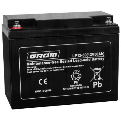 АКБ  50Ah LP12 AGM Grom (гермет) 12V (225*135*227)