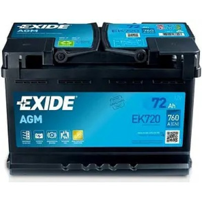 АКБ EXIDE  72Ah (-/+) START-STOP AGM EN760 278х175х190 EK720