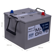 АКБ   120Ah MAX DRIVE AGM (танковий) NATO (-/+) EN1200 (284*267*227)