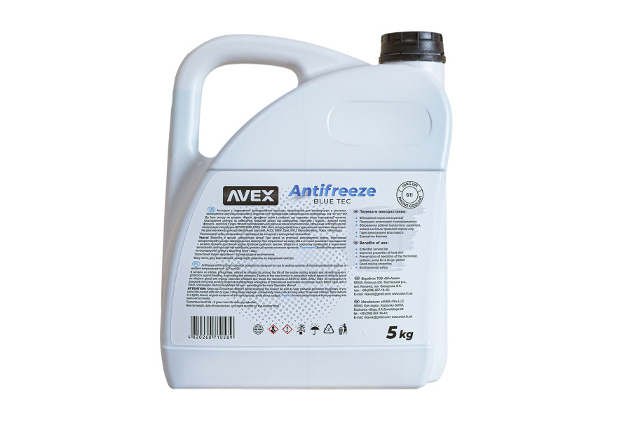 Антифриз AVEX Blue TEC MEG, -42 °C G11 кан.  5кг(4,7л)