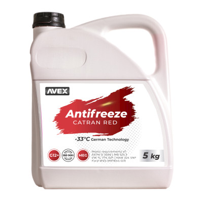 Антифриз AVEX Catran Red MEG, -33 °C G12+ кан.  5кг(4,7л)