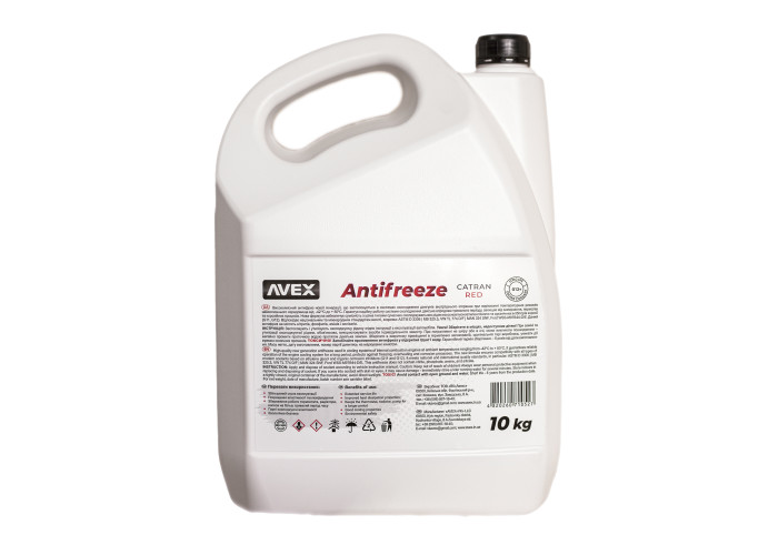 Антифриз AVEX Catran Red MEG, -42 °C G12+ кан. 10кг(9.4л)