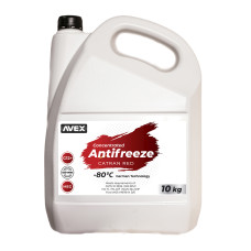 Антифриз AVEX Catran Red MEG, -80°C КОНЦЕНТРАТ G12+ кан. 10кг(9,3л)