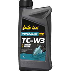 Олива для підвісних мот. LUBRICO TITANIUM MOTO TC-W3 2T, 1л - NMMA TC-W3,DFI,API TC, JASO FD червоне