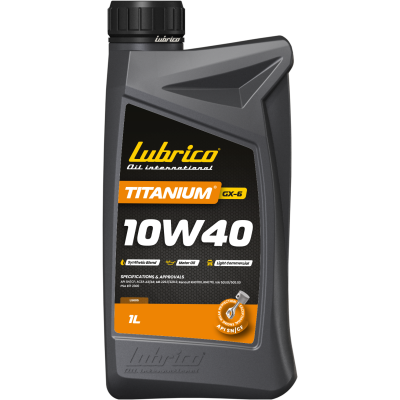 Олива моторна LUBRICO TITANIUM GX-6 10W40, 1л -API SN/CF, ACEA A3/B4, МВ229.1/229.3, VW501.01/505.00