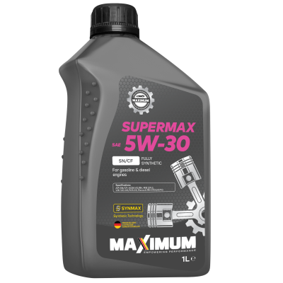 Олива моторна Maximum SUPERMAX 5W30 SN/CF_ 1л (ACEA A3/B4; MB 229.3; VW 502.00/505.00; RN 0700/0710)