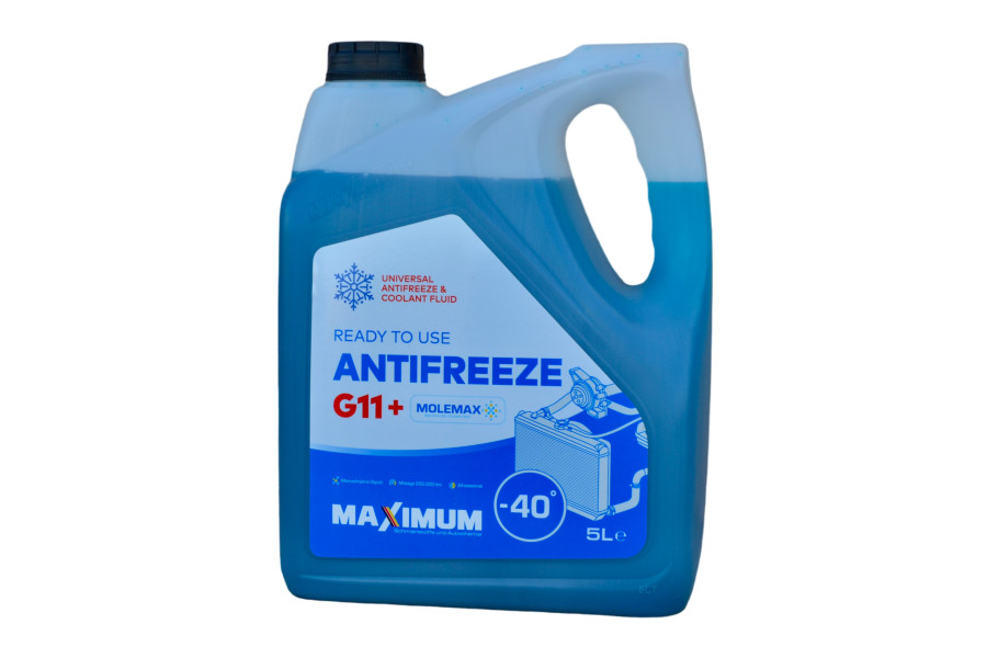 Антифриз MAXIMUM Antifreeze G11 -40 Blue_ 5л(VWTL774 F(G12),MB325.3, JohnDeere H24 B1, Man 248/324)